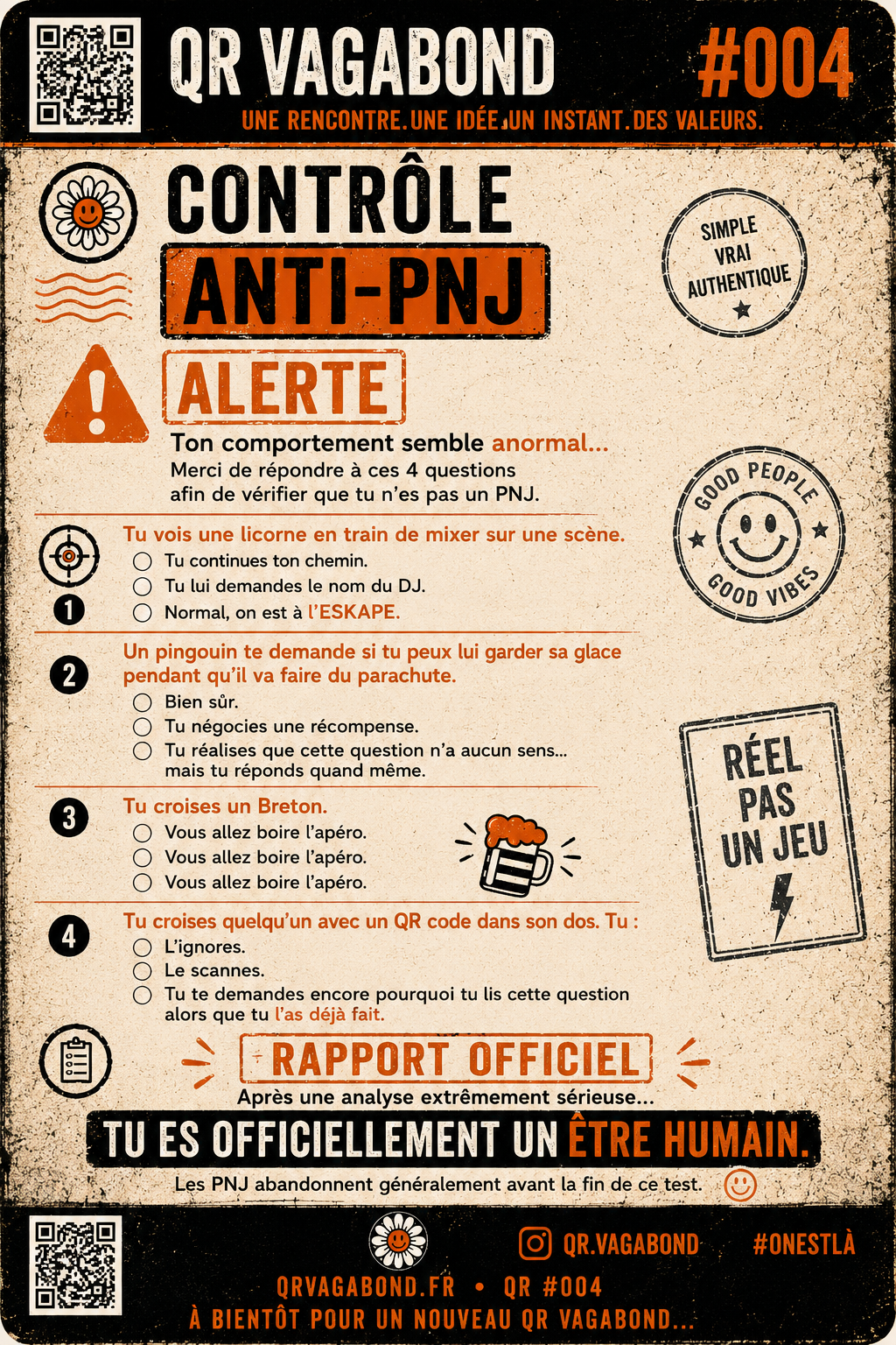 QR Vagabond #004 — Contrôle anti PNJ